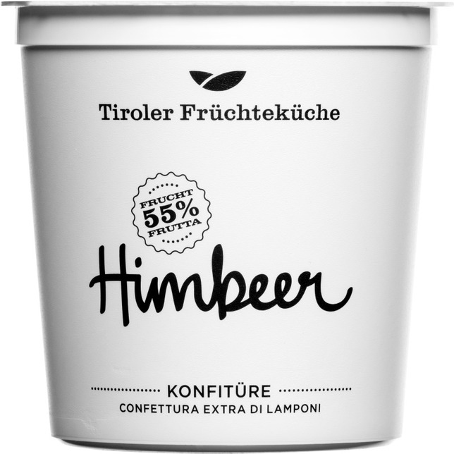 Uwe Tiroler Früchteküche Himbeerkonfitüre 450g Gastrobecher