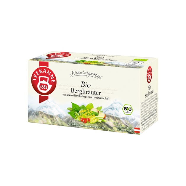 Teekanne Bio Kräutergarten Bergkräuter 20er