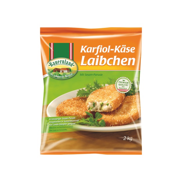 Bauernland Karfiol Käse Laibchen ca. 78 g tiefgekühlt 2 kg