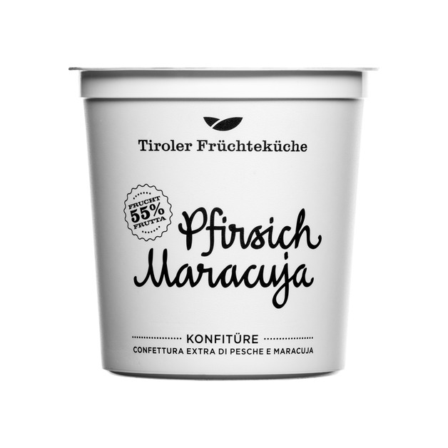 Unterweger Konfitüre Bar Pfirsich Maracuja 55% Fruchtanteil 450 g