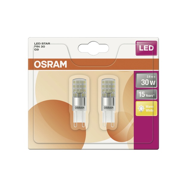 Osram LED Pin warmweiß 30 Watt, G9 2 Stk.
