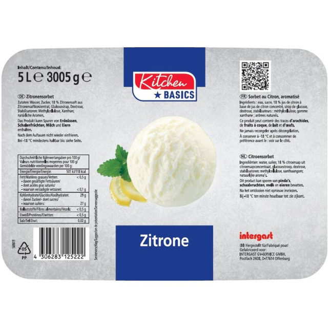 Kitchen Basics Zitronen Sorbet 5000ml