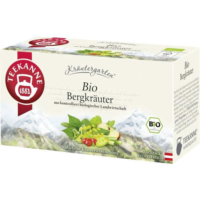 Teekanne Kräutergarten Bergkräuter Bio 20er