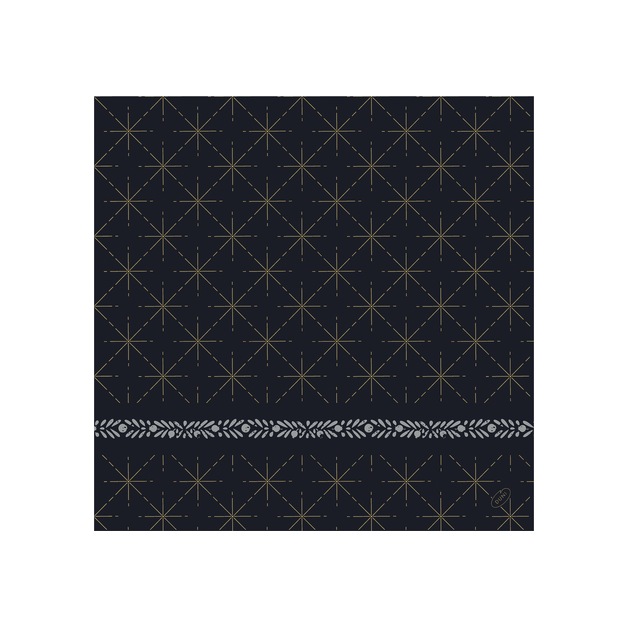 Dunisoft Serviette 40 x 40 cm, 1/4 Falz, Glitter black 60er