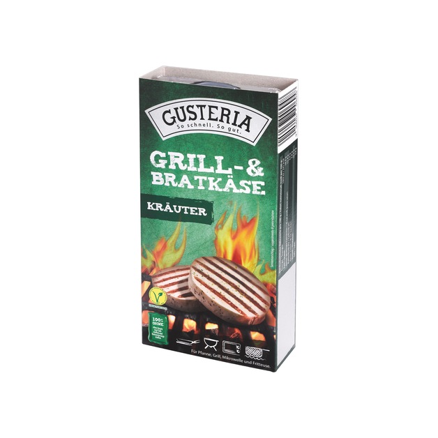 Gusteria Grill- & Bratkäse Kräuter 45% Fett i. Tr. 70mm Durchmesser, 4 Scheiben á 62,5g 250 g