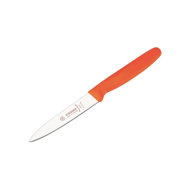 Giesser Gemüsemesser L = 100 mm, Edelstahl, oranger Griff