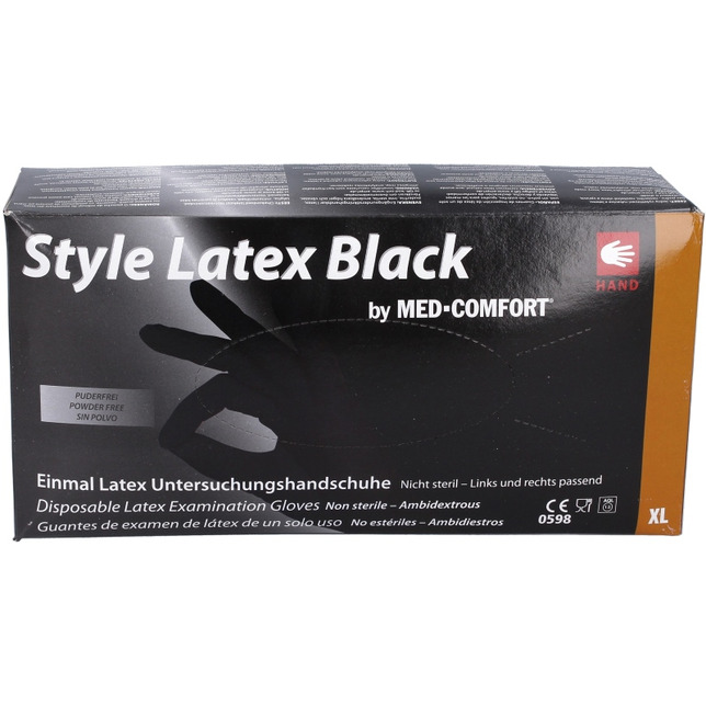 Handschuhe Latex schwarz Größe XL 100er Puderfrei