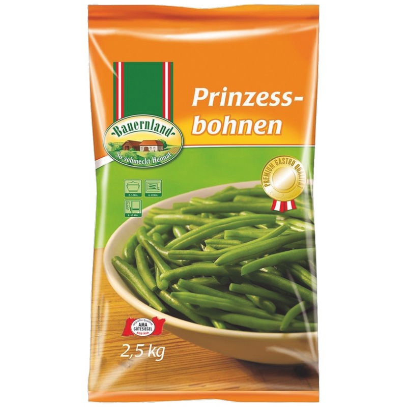 Transgourmet sterreich - Bauernland sterreichische Prinzessbohnen 6/8 mm,  tiefgekhlt 2,5 kg