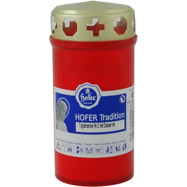 Hofer Tagesbrenner T3 mit Deckel rot