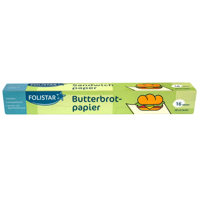 Folistar Butterbrotpapier Box 16mx28cm