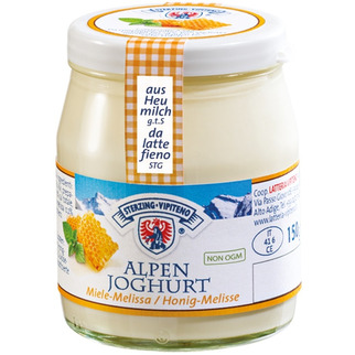Milchhof Sterzing Alpenjoghurt aus Heumilch Honig Melisse