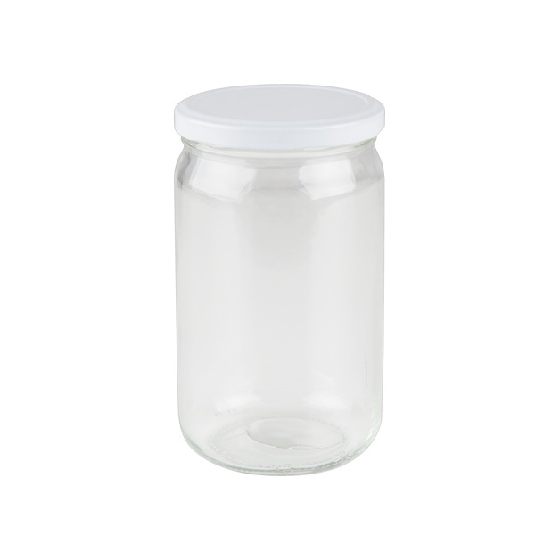 Einkochglas Inhalt = 720 ml, rund, mit Deckel weiß