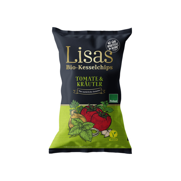 Lisa's Bio Kesselchips,Tomate Kräut. 50g