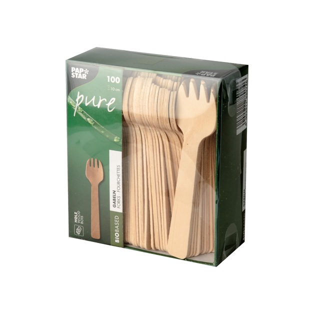 Pap Star Fingerfood Holzgabeln Pure 10 cm 100 Stk.