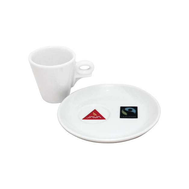 Java Espresso Obere mit Untere Giotto Inhalt = 70 ml, Porzellan, mit Java und Fairtrade Logo