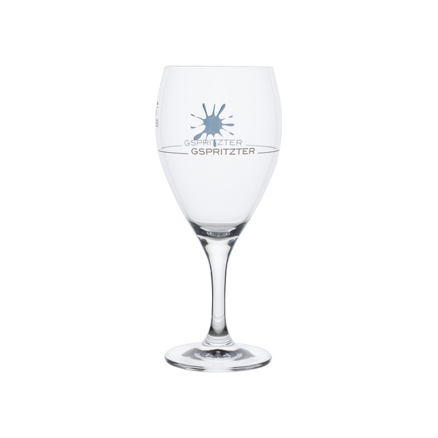 Weinglas Gspritzter 0,25l mit blauem Klecks, 1/4 FM Inhalt = 250ml