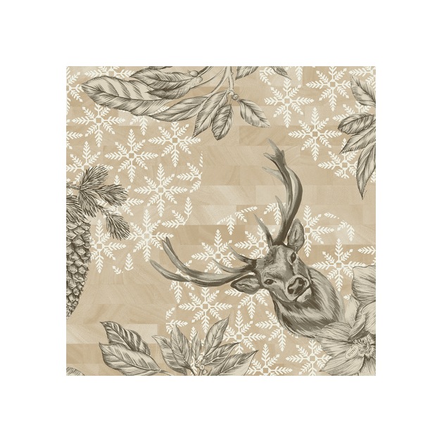 Duni Klassik Serviette 40 x 40 cm, 4 lagig, 1/4 Falz, Wild Deer, 50er