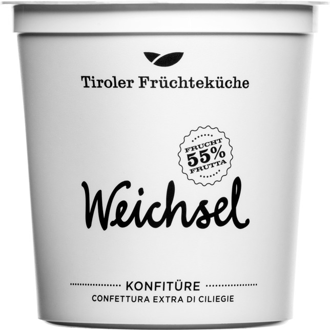 Uwe Tiroler Früchteküche Weichselkonfitüre 450g Gastrobecher