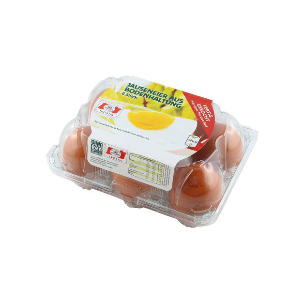 Schlögl Ei Jauseneier gekocht aus Bodenhaltung Güteklasse A, Gewichtsklasse M 6er