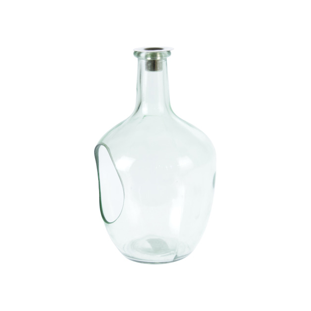 Glasflasche mit Kerzentülle H = 280 mm, grün