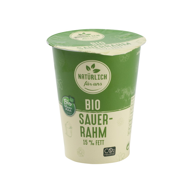 natürlich für uns Bio Wiesenmilch Sauerrahm 15% Fett 200 g