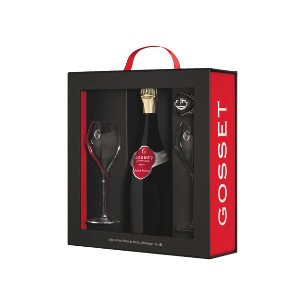 Gosset Champagne Gosset Grande Reserve Brut + 2 Gläser im Geschenkkarton 0,75 l