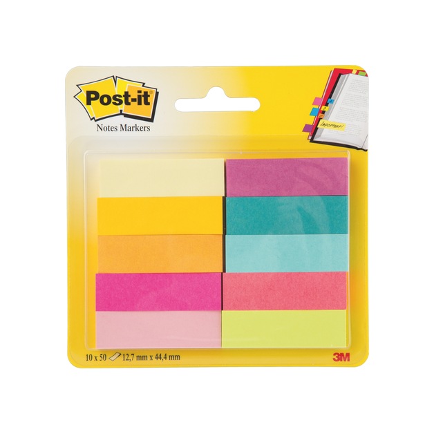 Post-it Papiermarker Markierungsstreifen New Colours 127 x 444 mm 10 x 50 Blatt