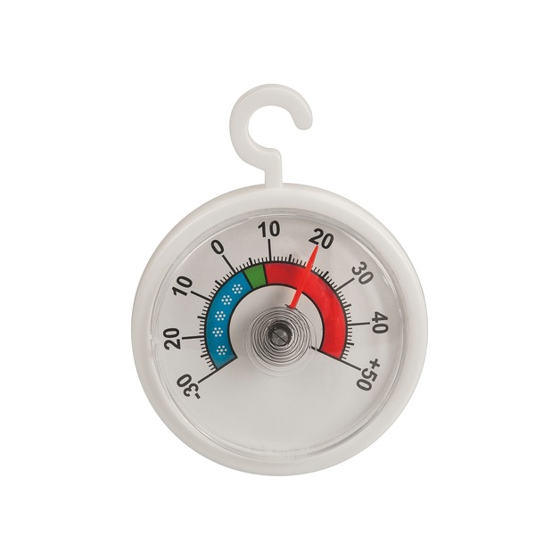 Kühlraum Thermometer Kunststoff, runde, flache Form, mit Skala von -30°C bis +50°