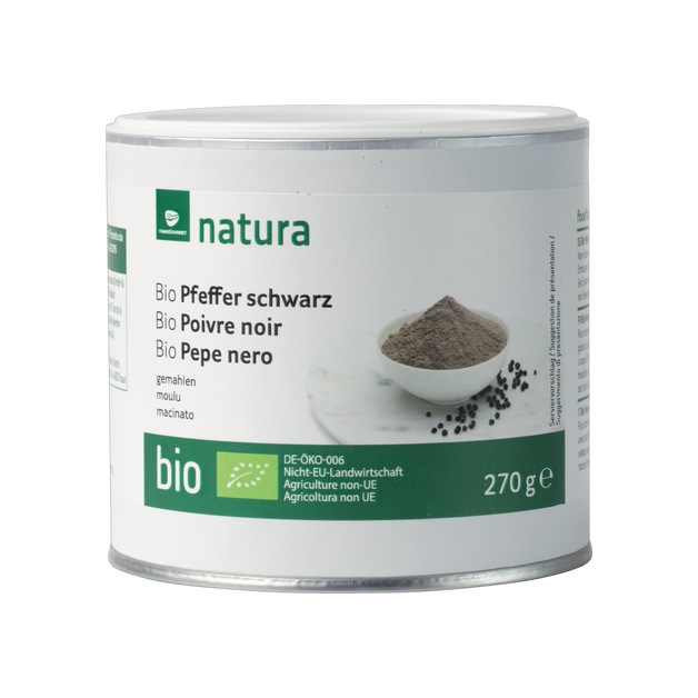 Natura Bio Pfeffer, schwarz, gemahlen 470 ml