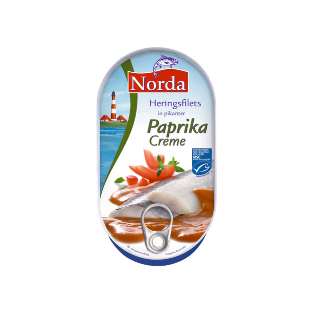 Norda Heringsfilets in pikanter Paprika Creme MSC 200 g