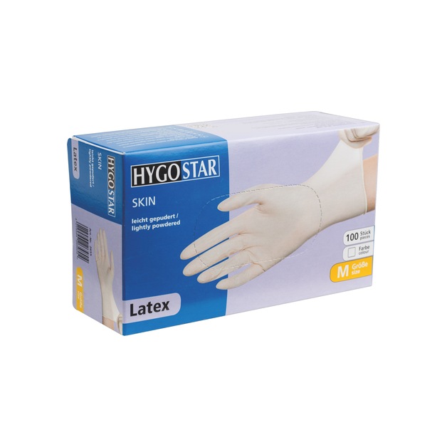 Hygostar Handschuhe Gr. M, Latex Skin, gepudert 100 Stk.