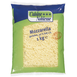 Cuisine Noblesse Mozzarella 40%FiT 1kg gerieben
