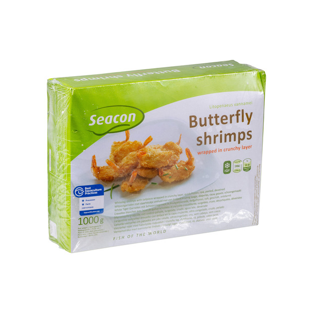 Seawater Garnelen Butterfly Knusperpanade 26/30 tiefgekühlt 1 kg