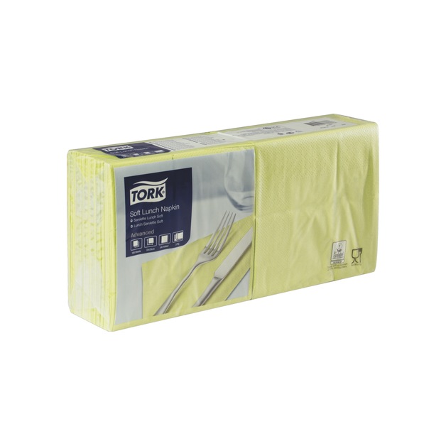 Tork Lunch Servietten 33 x 33 cm, limone, 1/4 Falz, 3 lagig 150 Stk.