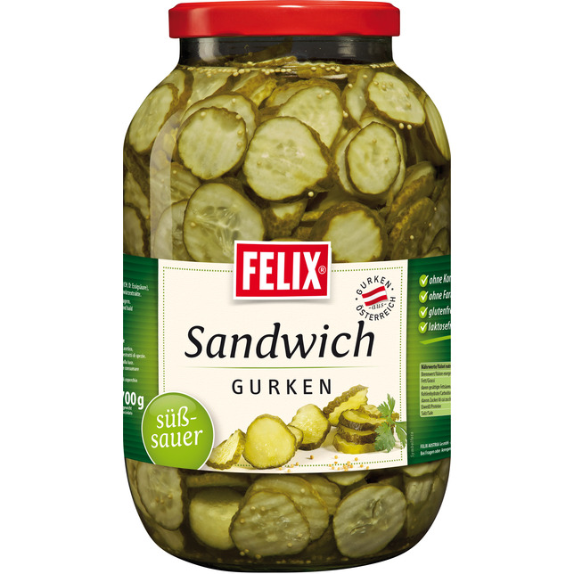 Felix Sandwichgurken süßsauer 3100g ATG 1700g