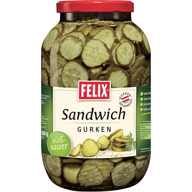 Felix Sandwichgurken süßsauer 3100g ATG 1700g