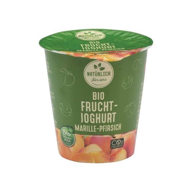 natürlich für uns Bio Wiesenmilch Fruchtjoghurt Pfirsich/Marille 3,6 % Fett 150 g