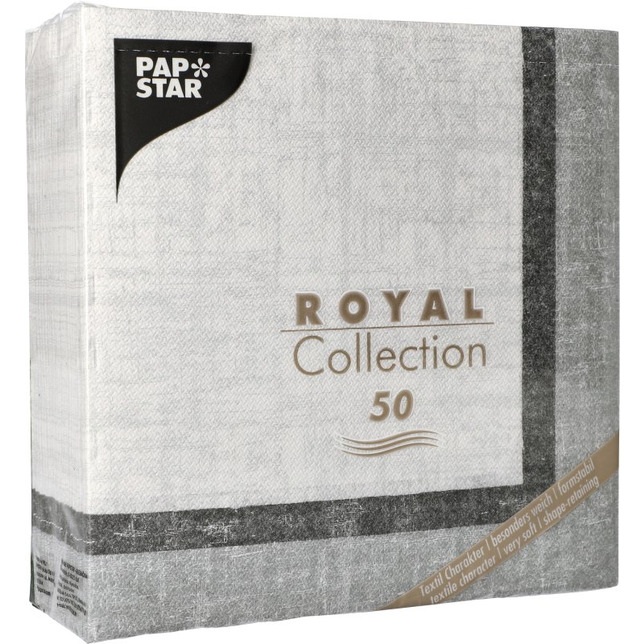 Papstar Royal Collection Serviette 40x40cm 50 Stück Chalk