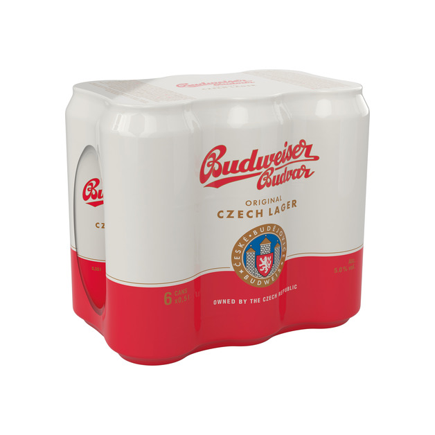 Budweiser Budvar aus Tschechien 6 x 0,5 l Dose