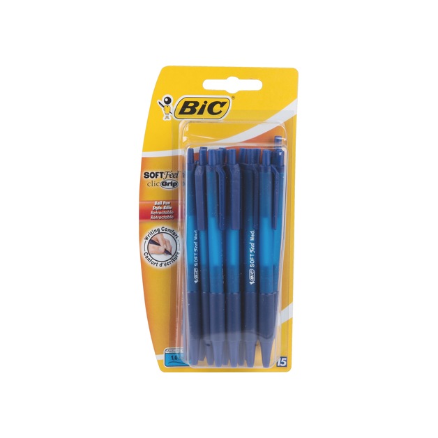 Bic Soft ClicGrip Kugelschreiber blau 15 Stk.