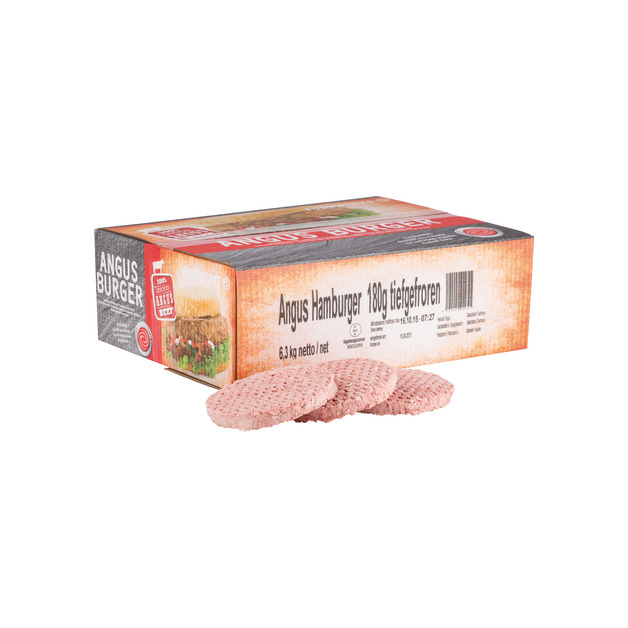 Angus Burger roh, tiefgekühlt aus Deutschland 28 x 180 g