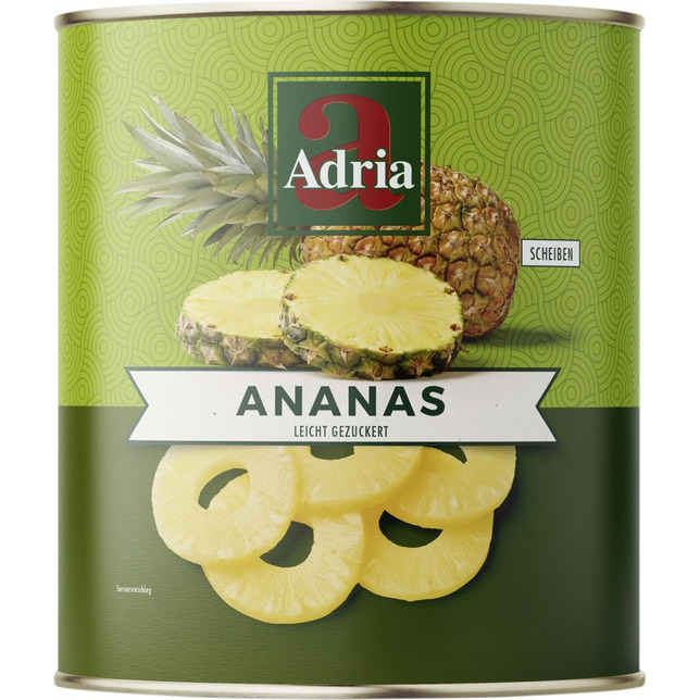 Adria Ananas Scheiben leicht gezuckert 3100ml