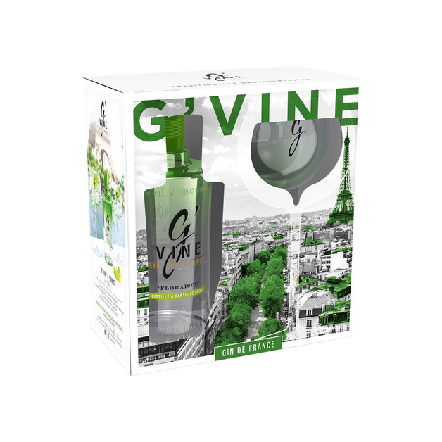 G`Vine Floraison im Geschenkkarton + 1x Glas aus Frankreich 0,7 l