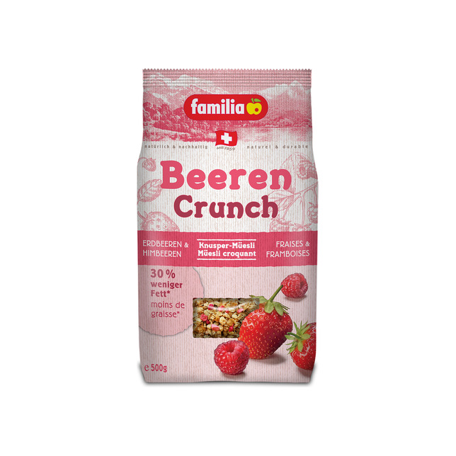 Crunchy Müesli Beeren -30% Fett Familia 500g