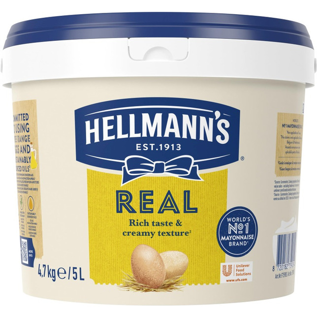 Unilever Hellmanns Real Mayonnaise 5l 70%