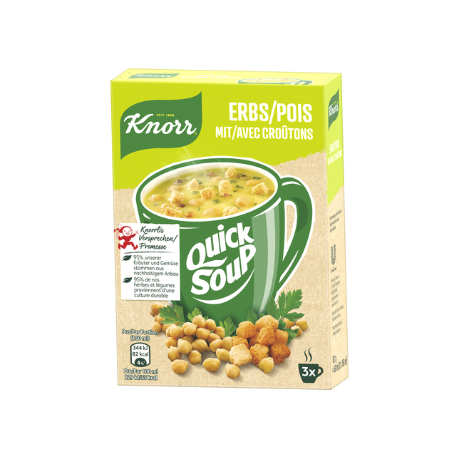 Quick Soup Erbsen mit Croutôns Knorr 12x3Port