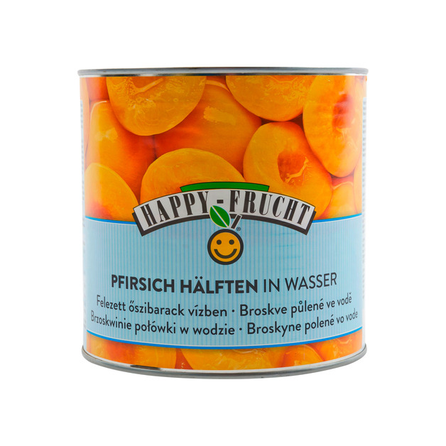 Happy Frucht Pfirsichhälften Wasser 3/1