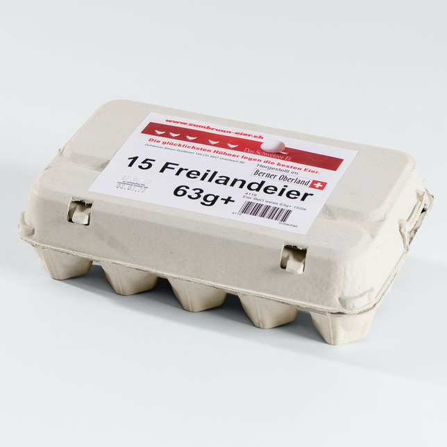 Eier Freiland BeO weiss 63g+ 15Stk