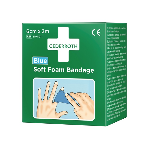 Cederroth Soft Foam Bandage blau 51011011, 2m x 6cm