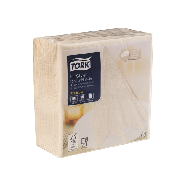 Tork Linstyle Servietten 39 x 39 cm, cream, 1 / 4 Falz 50 Stk.